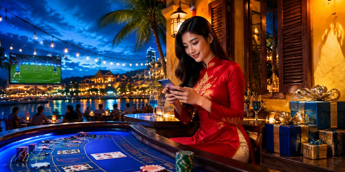 Không gian baccarat và áo dài truyền thống tại Hội An